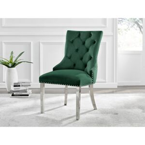 Canora Grey Eubanks Velvet Knockerback Dining Chairs with Metal Rivets and Chrome Legs Green/Silver 96.5cm H X 62cm W Canora Grey Eubanks Velvet Knockerback Dining Chairs with Metal Rivets and Chrome Legs Green/Silver 96.5cm H X 62cm W