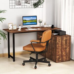 Rio Bassima 138Cm W Rectangle Computer Desk with Cabinet Brown 74cm H X 138cm W X 104cm D Rio Bassima 138Cm W Rectangle Computer Desk with Cabinet Brown 74cm H X 138cm W X 104cm D
