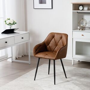 George Oliver Simson Metal Side Chair Brown 83.50cm H X 45.50cm W X 45.00cm D George Oliver Simson Metal Side Chair Brown 83.50cm H X 45.50cm W X 45.00cm D