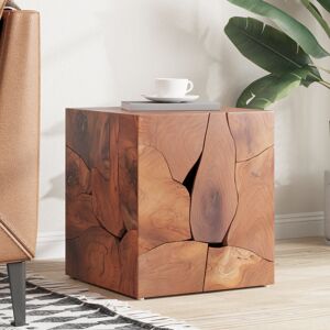 Alpen Home Kanojia Solid Teak Stool Brown 45cm H X 40cm W X 40cm D Alpen Home Kanojia Solid Teak Stool Brown 45cm H X 40cm W X 40cm D