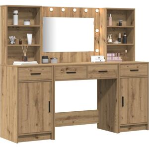 Brayden Studio Dressing Table Set 3 Pcs Concrete Grey 78.5 X 41 X 135 Cm Artisan Oak 135cm H X 78.5cm W X 41cm D Brayden Studio Dressing Table Set 3 Pcs Concrete Grey 78.5 X 41 X 135 Cm Artisan Oak 135cm H X 78.5cm W X 41cm D