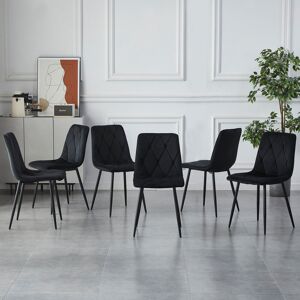 Corrigan Studio 6 Pieces Upholstered Side Chair High Back Dining Chair With Metal Legs Black 88cm H X 39cm W X 43cm D Corrigan Studio 6 Pieces Upholstered Side Chair High Back Dining Chair With Metal Legs Black 88cm H X 39cm W X 43cm D