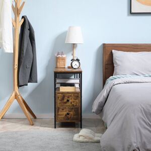 Borough Wharf Bubba Narrow Side Table with Storage Brown 61cm H X 30cm W X 60cm D Borough Wharf Bubba Narrow Side Table with Storage Brown 61cm H X 30cm W X 60cm D