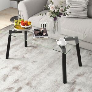 Metro Brinn 4 Legs Coffee Table Clear 45cm H X 110cm W X 60cm D Metro Brinn 4 Legs Coffee Table Clear 45cm H X 110cm W X 60cm D