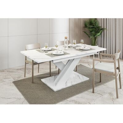 Metro Extendable Dining Table, White, 140-180 X 75cm Modern Folding Kitchen & Living Room Table, Scratch-resistant High Gloss Surface Space-saving Dinin White Metro Extendable Dining Table, White, 140-180 X 75cm Modern Folding Kitchen & Living Room Table, Scratch-resistant High Gloss Surface Space-saving Dinin White