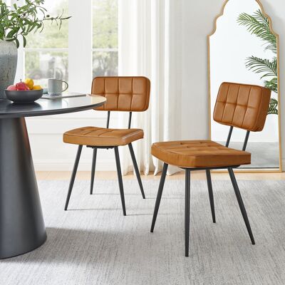 George Oliver Adaline Dining Chair - Luxury Faux Leather Upholstered Mid Century Design Black 83cm H X 44cm W X 57cm D George Oliver Adaline Dining Chair - Luxury Faux Leather Upholstered Mid Century Design Black 83cm H X 44cm W X 57cm D