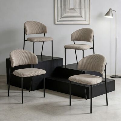 17 Stories Corduroy Upholstered Kitchen and Dining Chair with Curved Backrest, Metal Carbon Steel Legs, Non-Slip Foot Pads, 150kg Load Capacity Black 82.5cm H X 47cm W X 35cm D 17 Stories Corduroy Upholstered Kitchen and Dining Chair with Curved Backrest, Metal Carbon Steel Legs, Non-Slip Foot Pads, 150kg Load Capacity Black 82.5cm H X 47cm W X 35cm D