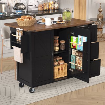 August Grove Wood Kitchen Island Black 93cm H X 140cm W X 73cm D August Grove Wood Kitchen Island Black 93cm H X 140cm W X 73cm D