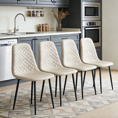 George Oliver Penbrook Vintage Upholstered Suede Armless Dining Chair Beige 84.5cm H X 44cm W X 40cm D George Oliver Penbrook Vintage Upholstered Suede Armless Dining Chair Beige 84.5cm H X 44cm W X 40cm D