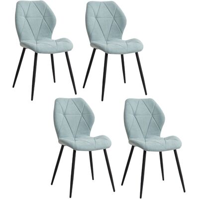 Corrigan Studio Set Of 4 Chairs - Vintage Dining Chair - Metal Legs Green 86cm H X 48cm W X 47.5cm D Corrigan Studio Set Of 4 Chairs - Vintage Dining Chair - Metal Legs Green 86cm H X 48cm W X 47.5cm D