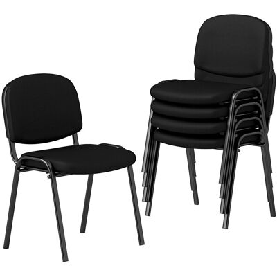 costway Set Of 5 Waiting Room Chairs Stackable Reception Guest Chairs-Black 1 costway Set Of 5 Waiting Room Chairs Stackable Reception Guest Chairs-Black 1