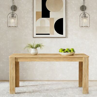 17 Stories Modern Rectangle Dining Table Wood Grain Kitchen Table with 4 Sturdy Legs, Multi-Functional Center Table for Small Space Oak Wood 17 Stories Modern Rectangle Dining Table Wood Grain Kitchen Table with 4 Sturdy Legs, Multi-Functional Center Table for Small Space Oak Wood