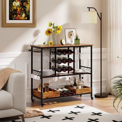 Borough Wharf Alys Metal Bar Cart Brown 91cm H X 100cm W X 15.75cm D Borough Wharf Alys Metal Bar Cart Brown 91cm H X 100cm W X 15.75cm D