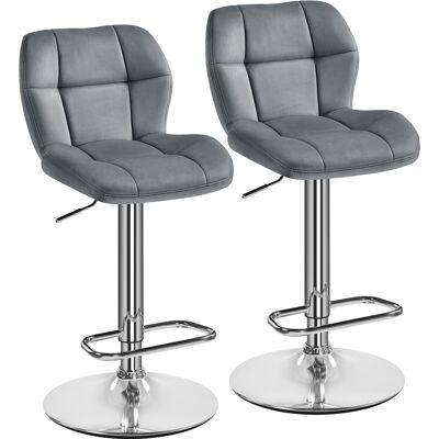 Yaheetech Modern Velvet Adjustable Height Counter Swivel Stool Bar Chair with Footrest Dark Gray 44cm W X 50.5cm D Yaheetech Modern Velvet Adjustable Height Counter Swivel Stool Bar Chair with Footrest Dark Gray 44cm W X 50.5cm D