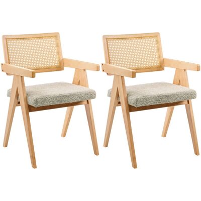 Corrigan Studio Set of 2 Dining Chairs AVA Wood Dark Brown/ Green Beige 85cm H X 55cm W X 62cm D Corrigan Studio Set of 2 Dining Chairs AVA Wood Dark Brown/ Green Beige 85cm H X 55cm W X 62cm D