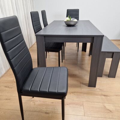17 Stories Milenka 6 - Person Dining Set Dark Grey 6 17 Stories Milenka 6 - Person Dining Set Dark Grey 6