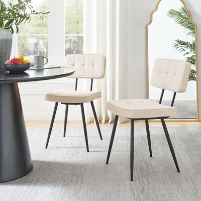 George Oliver Adaline Dining Chair - Luxury Boucle Fabric Upholstered Mid Century Design Black 83cm H X 44cm W X 57cm D George Oliver Adaline Dining Chair - Luxury Boucle Fabric Upholstered Mid Century Design Black 83cm H X 44cm W X 57cm D
