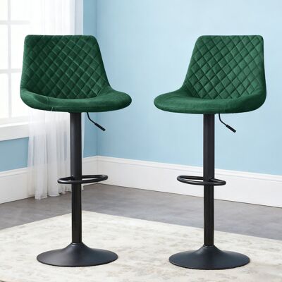 George Oliver Vintage Suede Upholstered Swivel Height Adjustable Bar Stool Green 41cm W X 45cm D George Oliver Vintage Suede Upholstered Swivel Height Adjustable Bar Stool Green 41cm W X 45cm D