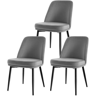 Canora Grey 49Cm H Modern Velvet Upholstered Dining Chair for Kitchen/Dining Room Grey 86.5cm H X 47.5cm W X 60cm D Canora Grey 49Cm H Modern Velvet Upholstered Dining Chair for Kitchen/Dining Room Grey 86.5cm H X 47.5cm W X 60cm D