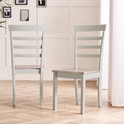 ClassicLiving Whitley Solid Wood Dining Chairs - Traditional Rustic Farmhouse Kitchen Style Whitewash 94cm H X 42cm W X 53cm D ClassicLiving Whitley Solid Wood Dining Chairs - Traditional Rustic Farmhouse Kitchen Style Whitewash 94cm H X 42cm W X 53cm D