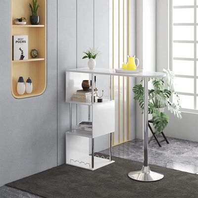 Ivy Bronx Bar Table Bar Table Bar Table With Shelf MDF Metal White Ivy Bronx Bar Table Bar Table Bar Table With Shelf MDF Metal White