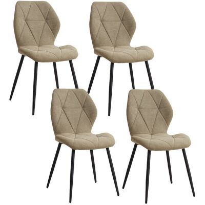 Corrigan Studio Set Of 4 Chairs - Vintage Dining Chair - Metal Legs Cream 86cm H X 48cm W X 47.5cm D Corrigan Studio Set Of 4 Chairs - Vintage Dining Chair - Metal Legs Cream 86cm H X 48cm W X 47.5cm D