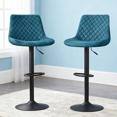 George Oliver Vintage Suede Upholstered Swivel Height Adjustable Bar Stool Teal 41cm W X 45cm D George Oliver Vintage Suede Upholstered Swivel Height Adjustable Bar Stool Teal 41cm W X 45cm D