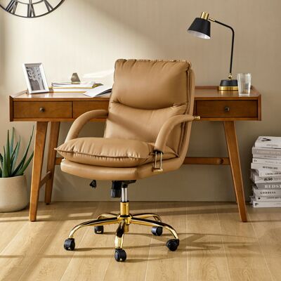 17 Stories Meroy 60.33cm W Modern Office Chair with Height Adjustable Camel 100.33cm H X 60.33cm W X 74.93cm D 17 Stories Meroy 60.33cm W Modern Office Chair with Height Adjustable Camel 100.33cm H X 60.33cm W X 74.93cm D