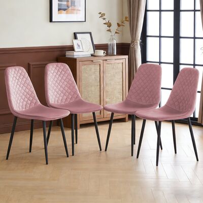 George Oliver Kaylani Modern Upholstered Dining Chair Pink Velvet/Black 84.5cm H X 44cm W X 40cm D George Oliver Kaylani Modern Upholstered Dining Chair Pink Velvet/Black 84.5cm H X 44cm W X 40cm D