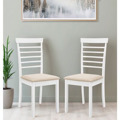 ClassicLiving Ahwahnee Upholstered Dining Chair White 94cm H X 42cm W X 51cm D ClassicLiving Ahwahnee Upholstered Dining Chair White 94cm H X 42cm W X 51cm D