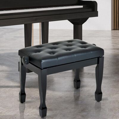 Marlow Home Co. Feltault Faux Leather Piano Stool Height Adjustable Seat Keyboard Bench Black Black 55cm H X 64cm W X 35cm D Marlow Home Co. Feltault Faux Leather Piano Stool Height Adjustable Seat Keyboard Bench Black Black 55cm H X 64cm W X 35cm D