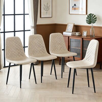 George Oliver Kaylani Modern Upholstered Dining Chair Beige Suede/Black 84.5cm H X 44cm W X 40cm D George Oliver Kaylani Modern Upholstered Dining Chair Beige Suede/Black 84.5cm H X 44cm W X 40cm D