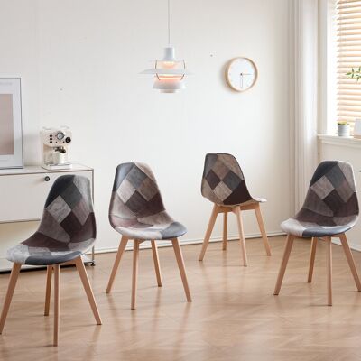 Norden Home Galvez Upholstered Dining Chair Brown/Grey 85cm H X 47cm W X 44cm D Norden Home Galvez Upholstered Dining Chair Brown/Grey 85cm H X 47cm W X 44cm D