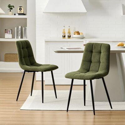 George Oliver Elden 50cm H Upholstered Side Chair in Black Green/Chenille 86.5cm H X 44cm W X 45cm D George Oliver Elden 50cm H Upholstered Side Chair in Black Green/Chenille 86.5cm H X 44cm W X 45cm D
