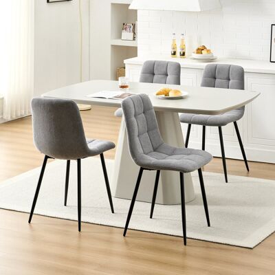 George Oliver Elden 50cm H Upholstered Side Chair in Black Lightgrey/Chenille 86.5cm H X 44cm W X 45cm D George Oliver Elden 50cm H Upholstered Side Chair in Black Lightgrey/Chenille 86.5cm H X 44cm W X 45cm D