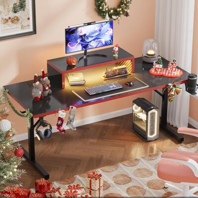 Metro Gaming Desk With LED,Monitor Stand Black 75cm H X 180cm W X 60cm D Metro Gaming Desk With LED,Monitor Stand Black 75cm H X 180cm W X 60cm D