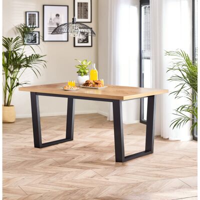 Ebern Designs Mercee Parquet Herringbone Veneer Dining Table - Chevron Top Traditional Rustic Farmhouse Kitchen Style Oak Tone Rubberwood Ebern Designs Mercee Parquet Herringbone Veneer Dining Table - Chevron Top Traditional Rustic Farmhouse Kitchen Style Oak Tone Rubberwood