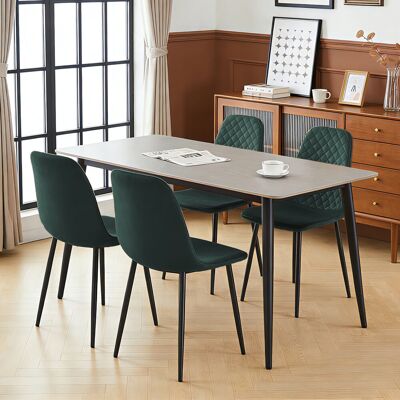 George Oliver Kaylani Modern Upholstered Dining Chair Green Velvet/Black 84.5cm H X 44cm W X 40cm D George Oliver Kaylani Modern Upholstered Dining Chair Green Velvet/Black 84.5cm H X 44cm W X 40cm D