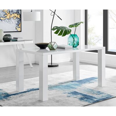 Canora Grey Scottsmoor High Gloss Rectangular Dining Table White H75 x L150 x W80cm Canora Grey Scottsmoor High Gloss Rectangular Dining Table White H75 x L150 x W80cm