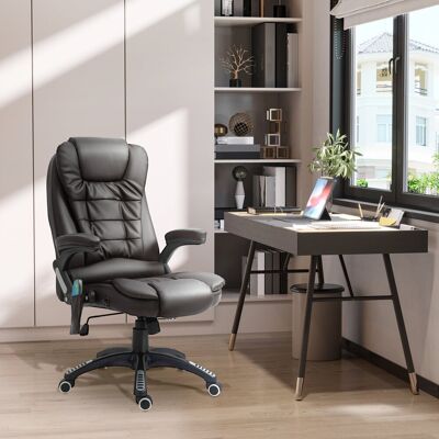 Inbox Zero Massage Office Chair with Adjustable Arms Swivel Desk Chair Brown 121cm H X 68cm W X 74cm D Inbox Zero Massage Office Chair with Adjustable Arms Swivel Desk Chair Brown 121cm H X 68cm W X 74cm D