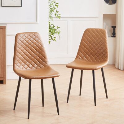 George Oliver Wales Modern Upholstered Faux Leather Dining Chair Coffee/Black 84.5cm H X 44cm W X 40cm D George Oliver Wales Modern Upholstered Faux Leather Dining Chair Coffee/Black 84.5cm H X 44cm W X 40cm D