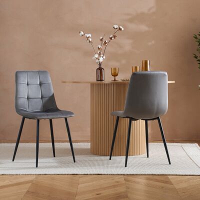 17 Stories Suire PAIR OF FABRIC DINING CHAIRS Grey 48.5cm H X 44.5cm W X 53cm D 17 Stories Suire PAIR OF FABRIC DINING CHAIRS Grey 48.5cm H X 44.5cm W X 53cm D