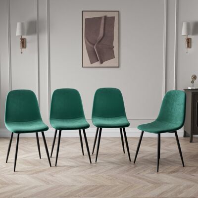 George Oliver Psomas Velvet Metal Side Chair Green 85cm H X 43cm W X 40cm D George Oliver Psomas Velvet Metal Side Chair Green 85cm H X 43cm W X 40cm D
