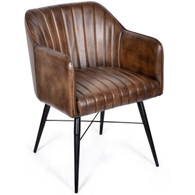 Borough Wharf Genuine Leather Dining Chair Dark Brown 76cm H X 54cm W X 61cm D Borough Wharf Genuine Leather Dining Chair Dark Brown 76cm H X 54cm W X 61cm D
