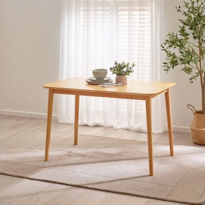 George Oliver Drea Solid Wood Dining Table - Traditional Rustic Farmhouse Kitchen Style Oak 74cm H x 118cm W x 77cm D George Oliver Drea Solid Wood Dining Table - Traditional Rustic Farmhouse Kitchen Style Oak 74cm H x 118cm W x 77cm D