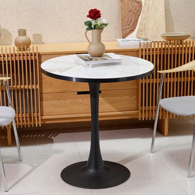 Fativo Round Marble Dining Table Mid-century Table With Metal Pedestal Base, Modern Leisure Table For Small Space Kitchen Dining Room, Easy Assembly, Waterpr White/Grey Fativo Round Marble Dining Table Mid-century Table With Metal Pedestal Base, Modern Leisure Table For Small Space Kitchen Dining Room, Easy Assembly, Waterpr White/Grey