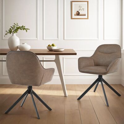 Corrigan Studio 48.5cm H Vintage Faux Leather Dining Chairs Dark Brown 83cm H X 62cm W X 52.5cm D Corrigan Studio 48.5cm H Vintage Faux Leather Dining Chairs Dark Brown 83cm H X 62cm W X 52.5cm D