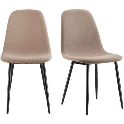 VonHaus Cavell Upholstered Dining Chairs Beige 86cm H X 44cm W X 54cm D VonHaus Cavell Upholstered Dining Chairs Beige 86cm H X 44cm W X 54cm D