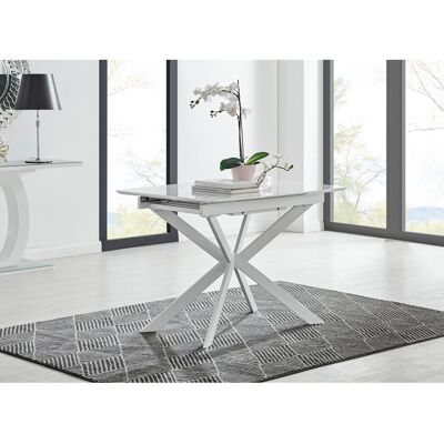 Canora Grey Eubanks Modern High Gloss Extendable Dining Table - Luxury Modern Home White H75 x L140 x W80cm Canora Grey Eubanks Modern High Gloss Extendable Dining Table - Luxury Modern Home White H75 x L140 x W80cm