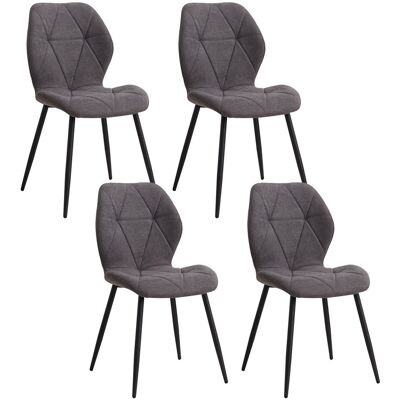 Corrigan Studio Set Of 4 Chairs - Vintage Dining Chair - Metal Legs Grey 86cm H X 48cm W X 47.5cm D Corrigan Studio Set Of 4 Chairs - Vintage Dining Chair - Metal Legs Grey 86cm H X 48cm W X 47.5cm D